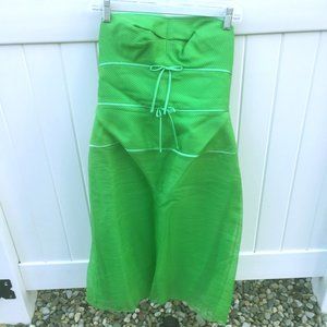 Green Stapless Polka Dot  Chiffon Overlay